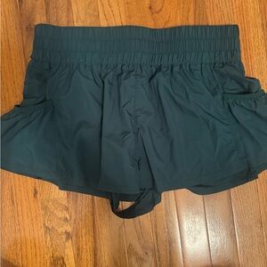 Free People Movement Get Your Flirt On Shorts Evergreen Green XL